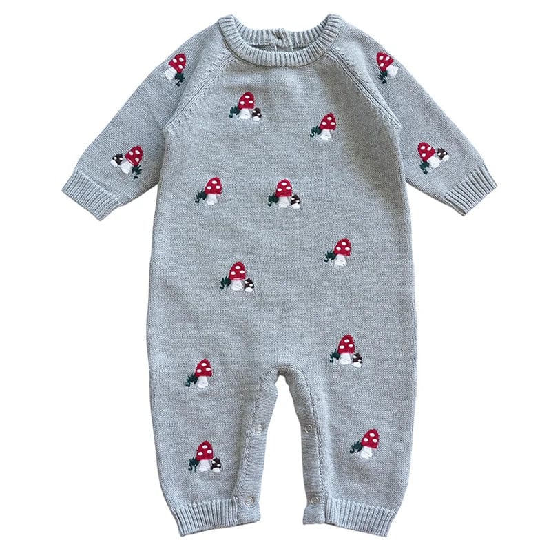 babies and kids Clothing AU229 Gray / 59-Newborn Embroidered Toasty-Warm Rompers -The Palm Beach Baby
