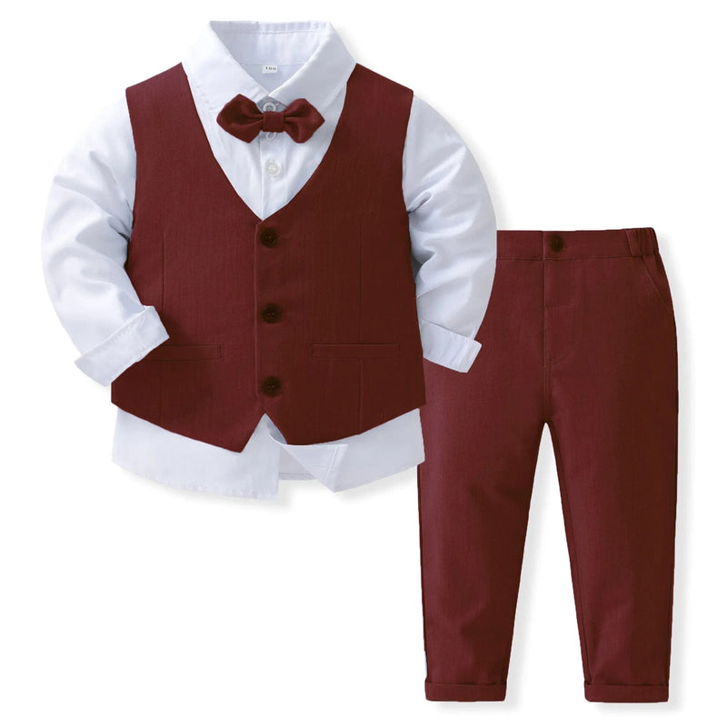 babies and kids Clothing Red / 12M "Julian" Boy's 4 PC  Pants Set -The Palm Beach Baby