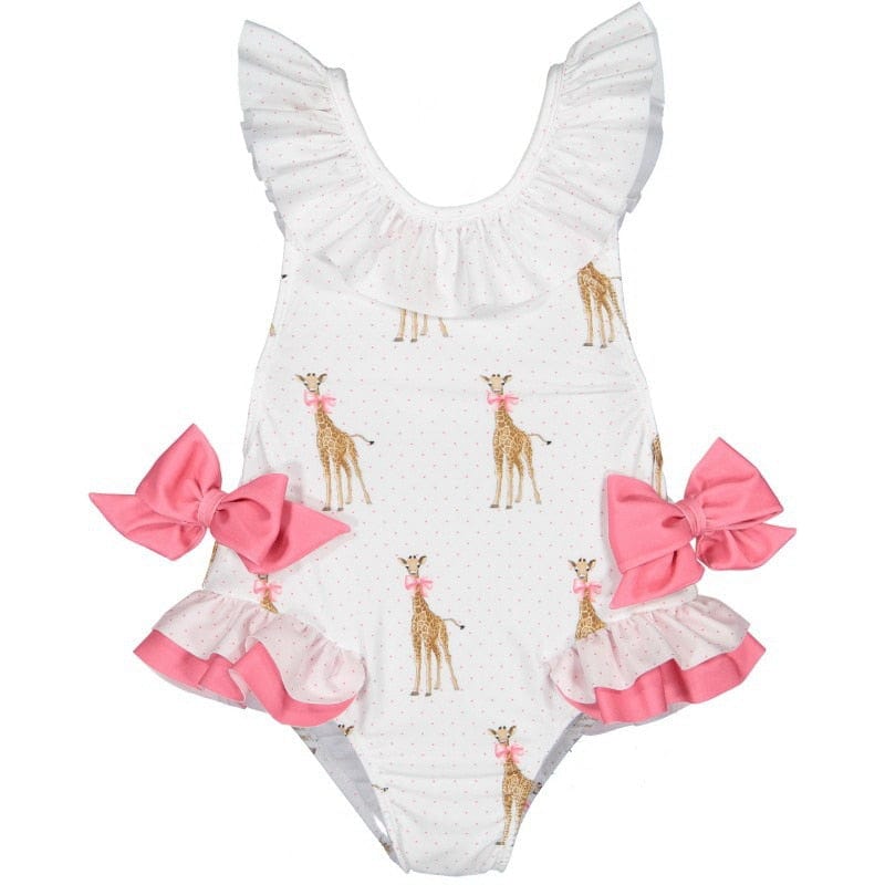 babies and kids Clothing Summer Girl Giraffe Swimsuit Set -The Palm Beach Baby