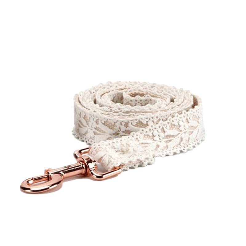 pet collar rope / S DIVA Pet - Elegant Lace Collar And Leash Set -The Palm Beach Baby