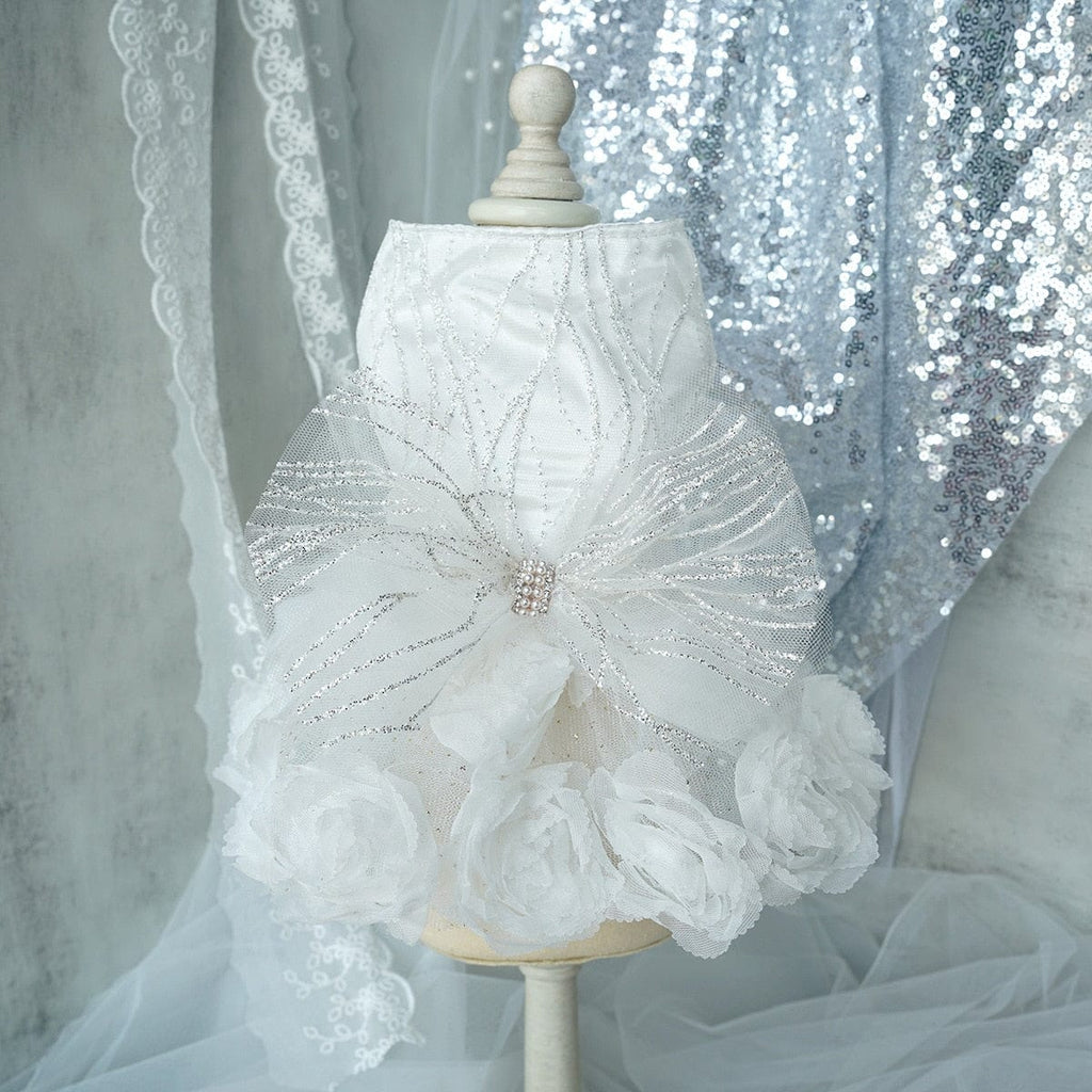 pet dress White / XS DIVA PET - "Francesca" Luxurious Tulle Special Occasion Dress -The Palm Beach Baby