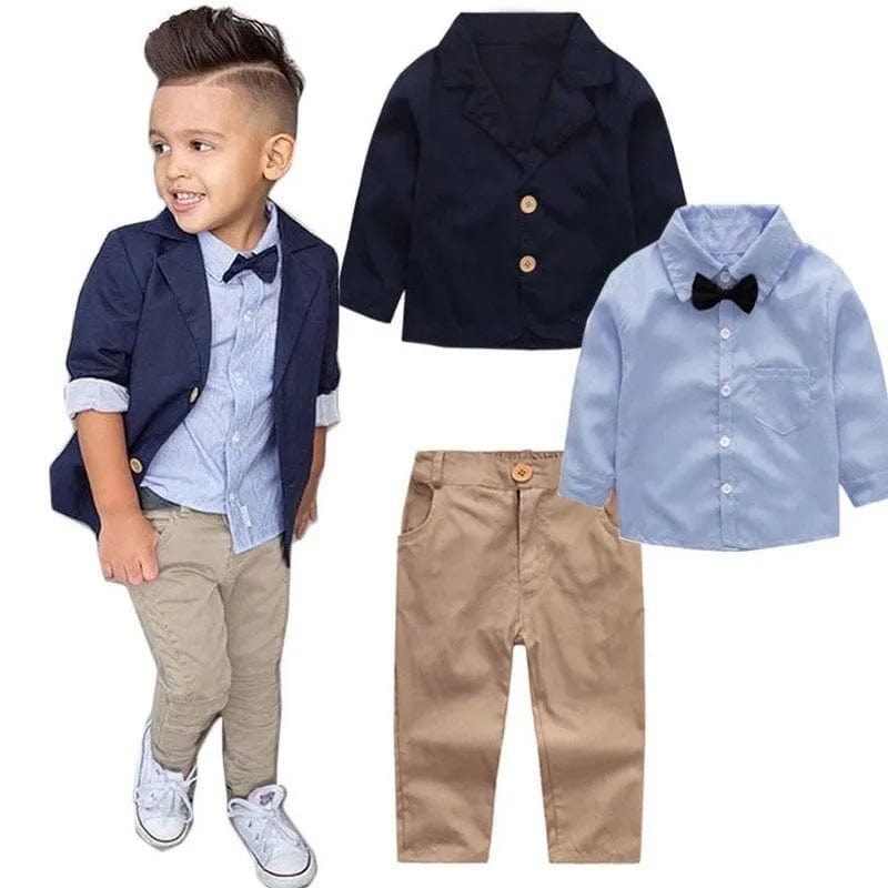 babies and kids Clothing "Carlton" 3 PC  Khaki Pants And Blazer Set -The Palm Beach Baby