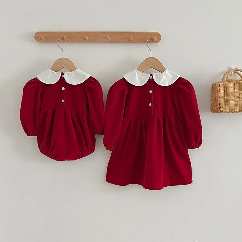babies and kids Clothing "Olivia" Little Girl's Smocked Red Dress or Romper -The Palm Beach Baby