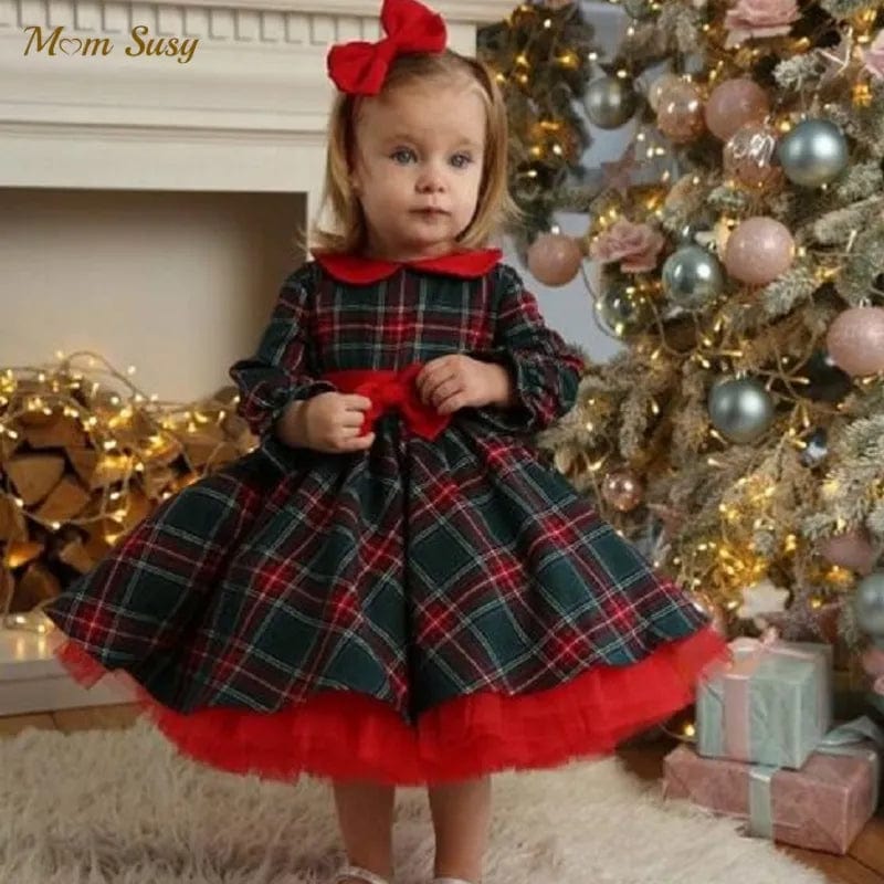 kids and babies clothing "Beth" Winter-Plaid Little Girl's Dress -The Palm Beach Baby