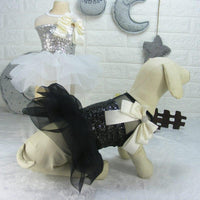 DIVA Pet: "Vana" Sequined Pet Tutu Dress - White Tulle - The Palm Beach Baby