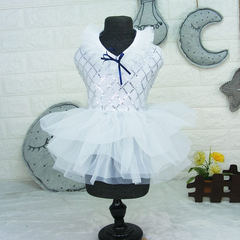 pet dress white a / S "Vanessa" Pet Special Occasion Tutu Dress -The Palm Beach Baby