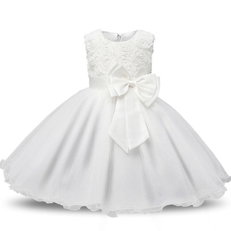 baby and kids apparel ET1806 / 110(3T) "Cara-Ann" Tulle Lace Dress With Bow -The Palm Beach Baby