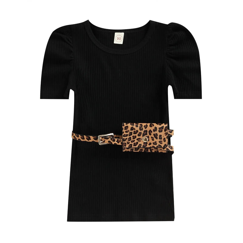 baby and kids apparel B / United States / 2T Chic "Leanne" Dress With Leopard Print Belted Purse -The Palm Beach Baby