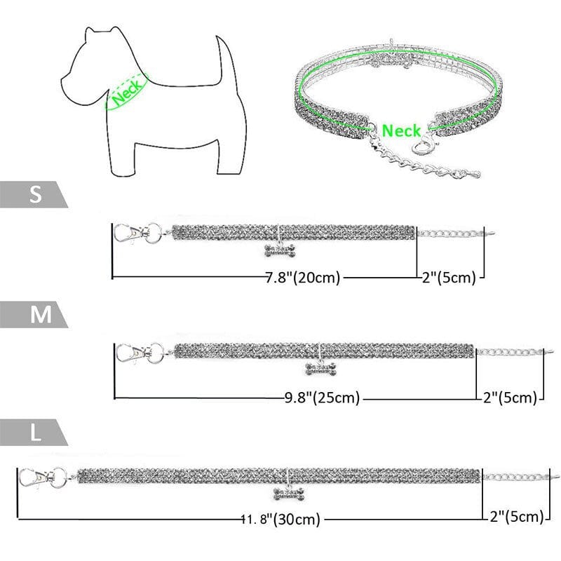 pet collar "Diva Pet" Elegant Crystal Collar - 4 Colors -The Palm Beach Baby