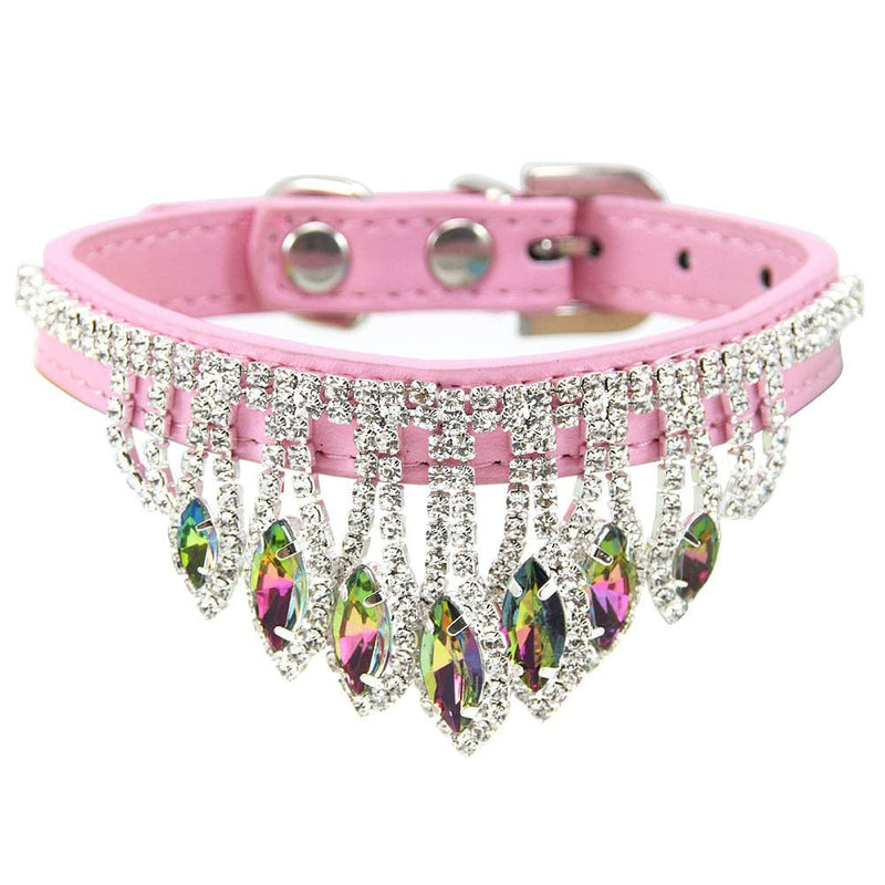 pet accessory Pink / XS DIVA Pet - Princess Crystal Necklace Collar -The Palm Beach Baby