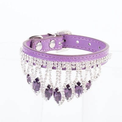 pet accessory Purple / XS DIVA Pet - Princess Crystal Necklace Collar -The Palm Beach Baby