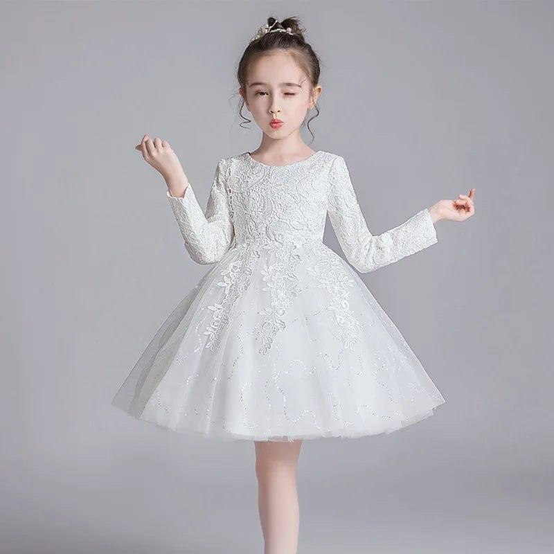 girls long sleeve tulle dress Elegant Tulle Dress for Girls