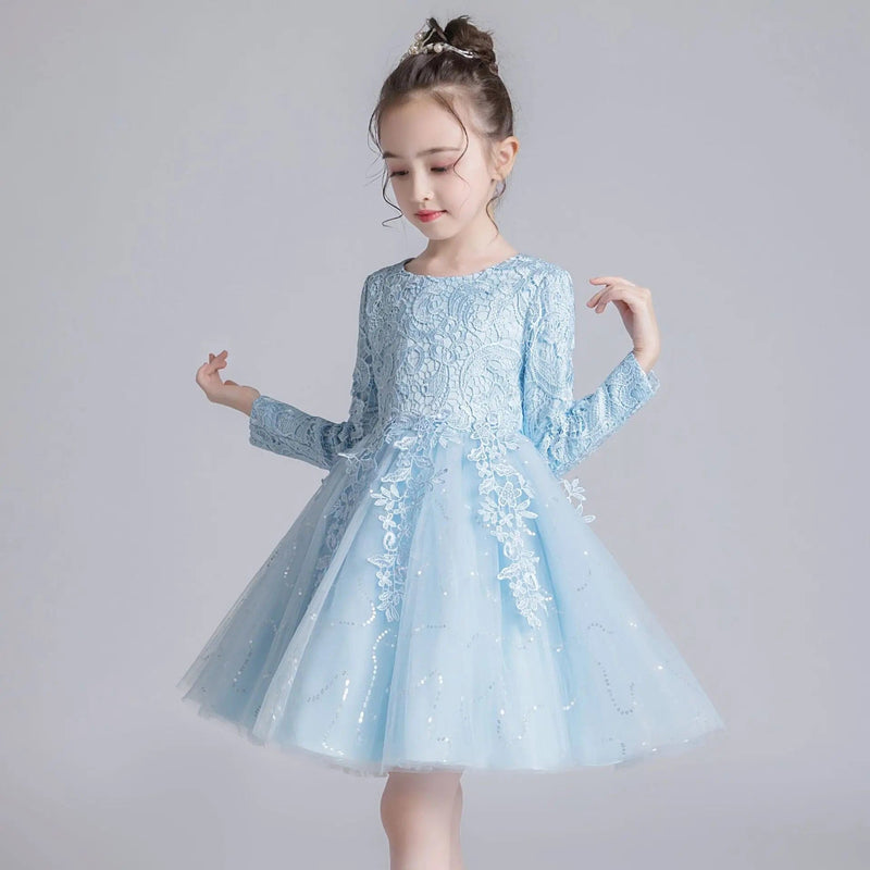 babies and kids Clothing SKY BLUE / 3-4Y "Cassandra" Elegant Tulle Dress -The Palm Beach Baby