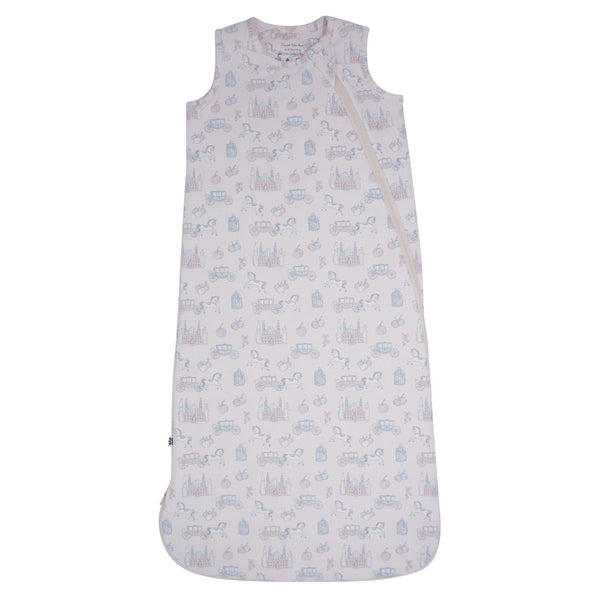 Baby sleeping bag with car pattern on a white background