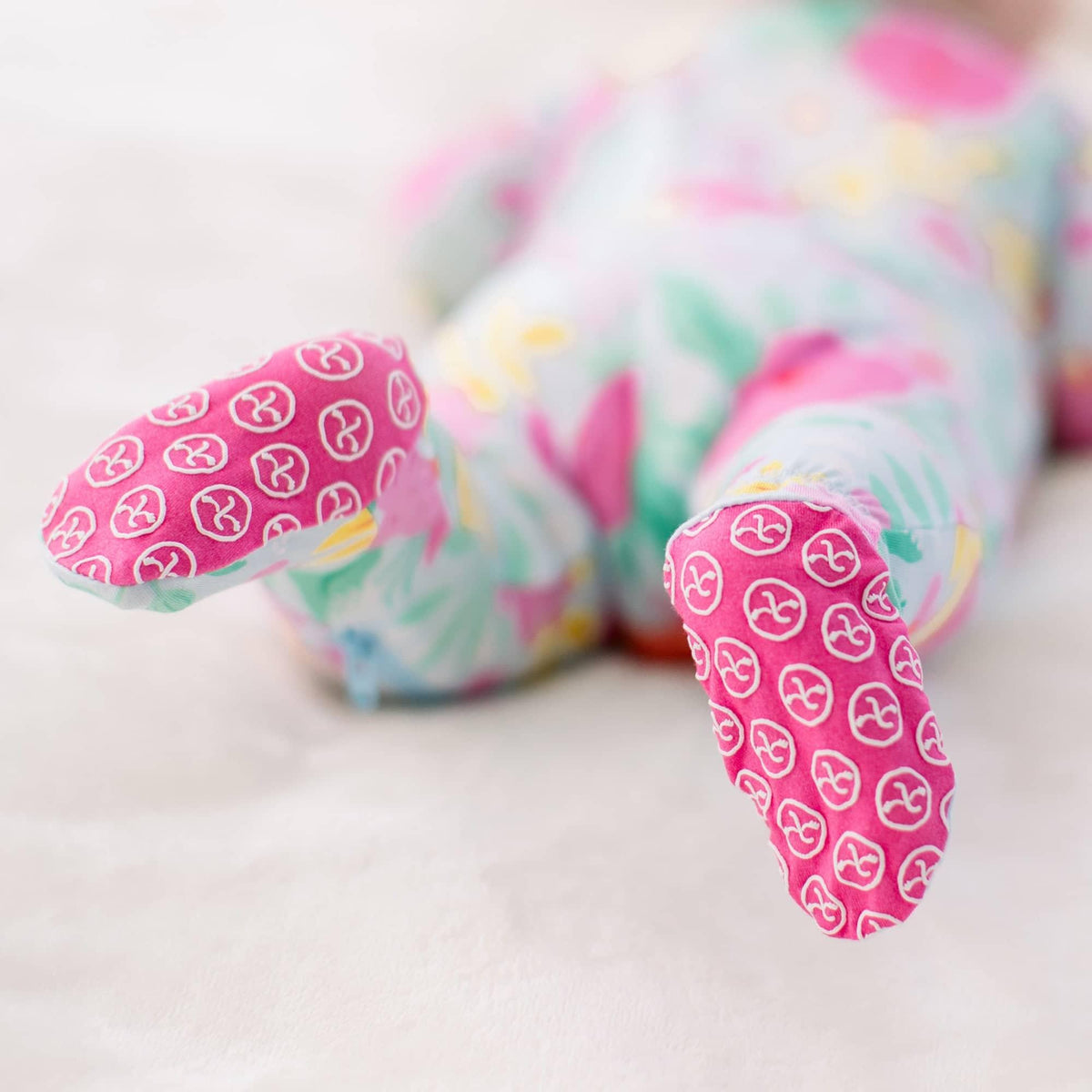 Raising Mama Floral Baby Footie Pajamas with Headband - The Palm Beach Baby