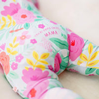 Raising Mama Floral Baby Footie Pajamas with Headband - The Palm Beach Baby