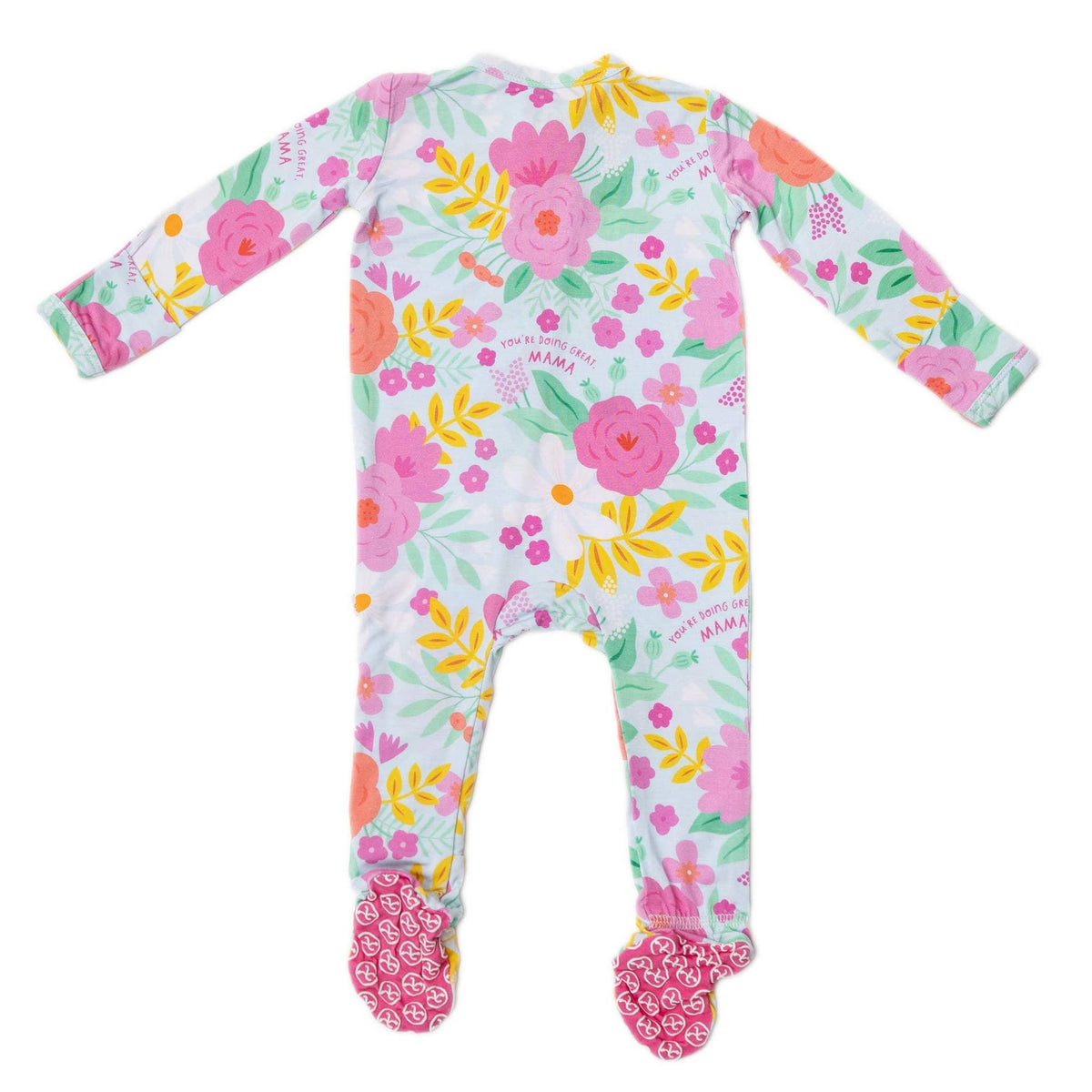 Raising Mama Floral Baby Footie Pajamas with Headband - The Palm Beach Baby