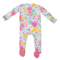 Raising Mama Floral Baby Footie Pajamas with Headband - The Palm Beach Baby