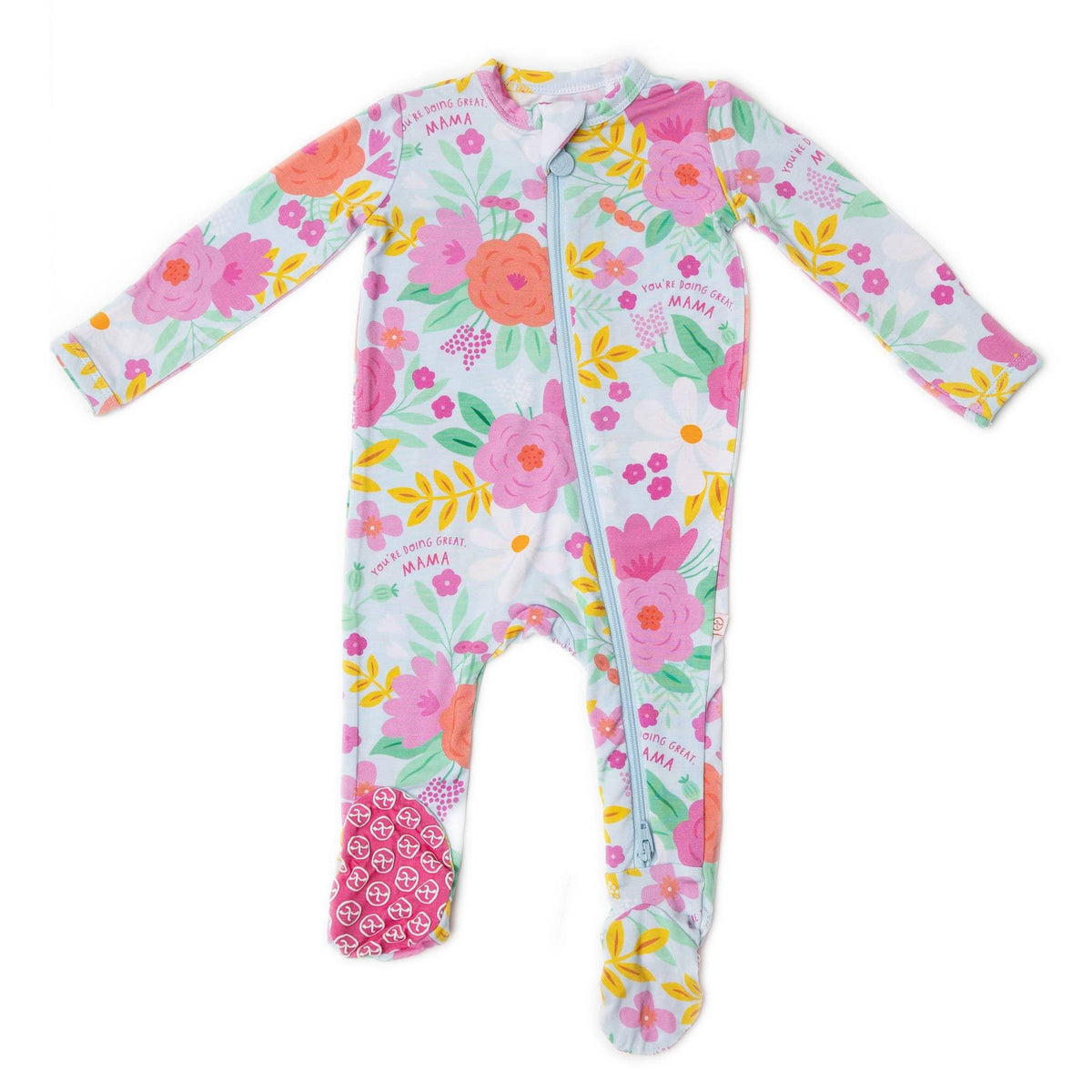 Raising Mama Floral Baby Footie Pajamas with Headband - The Palm Beach Baby