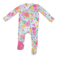 Raising Mama Floral Baby Footie Pajamas with Headband - The Palm Beach Baby