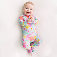 Raising Mama Floral Baby Footie Pajamas with Headband - The Palm Beach Baby