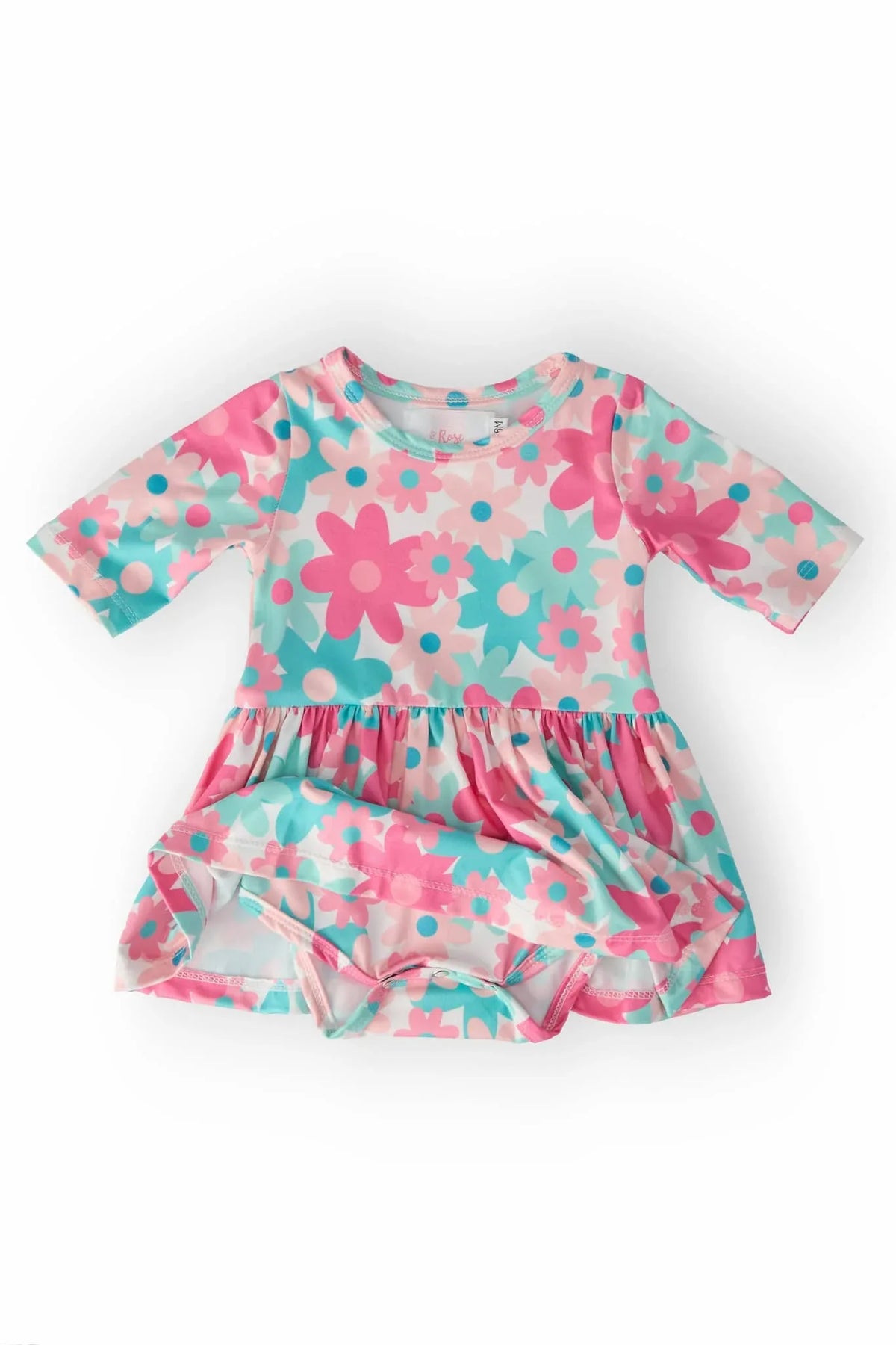 Petal Perfection Floral Toddler Twirl Bodysuit 3/4 Sleeve - The Palm Beach Baby