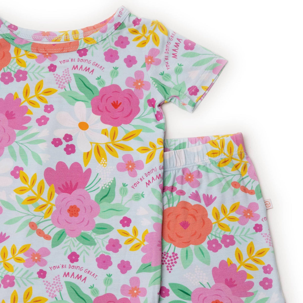 Raising Mama Flower Print Toddler Pajama Set - Cute & Comfy - The Palm Beach Baby