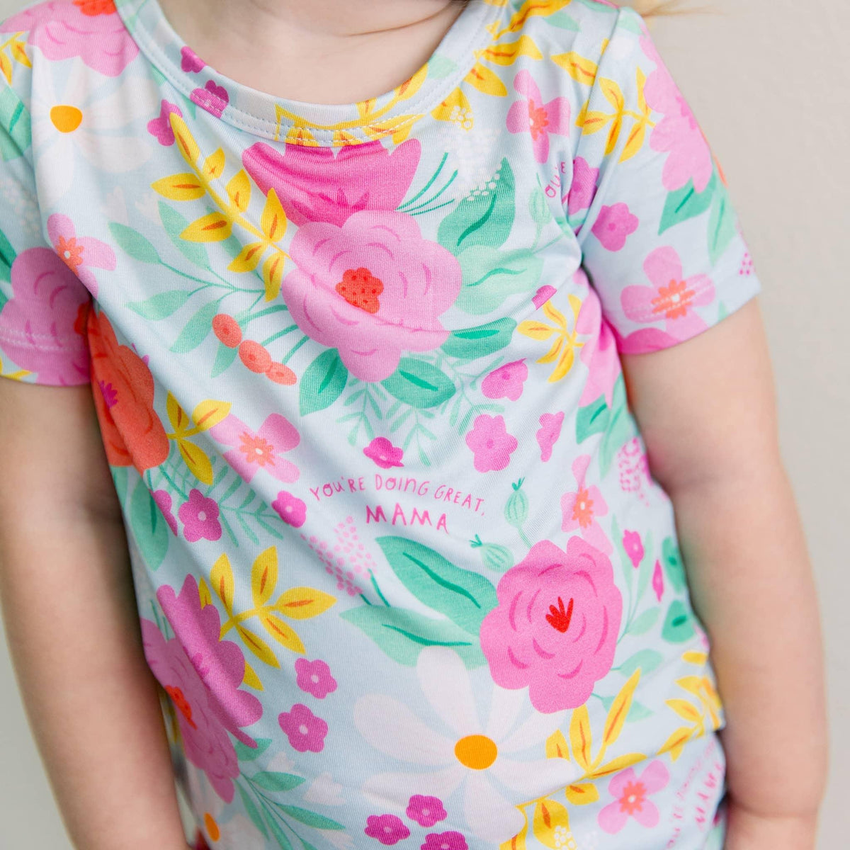Raising Mama Flower Print Toddler Pajama Set - Cute & Comfy - The Palm Beach Baby