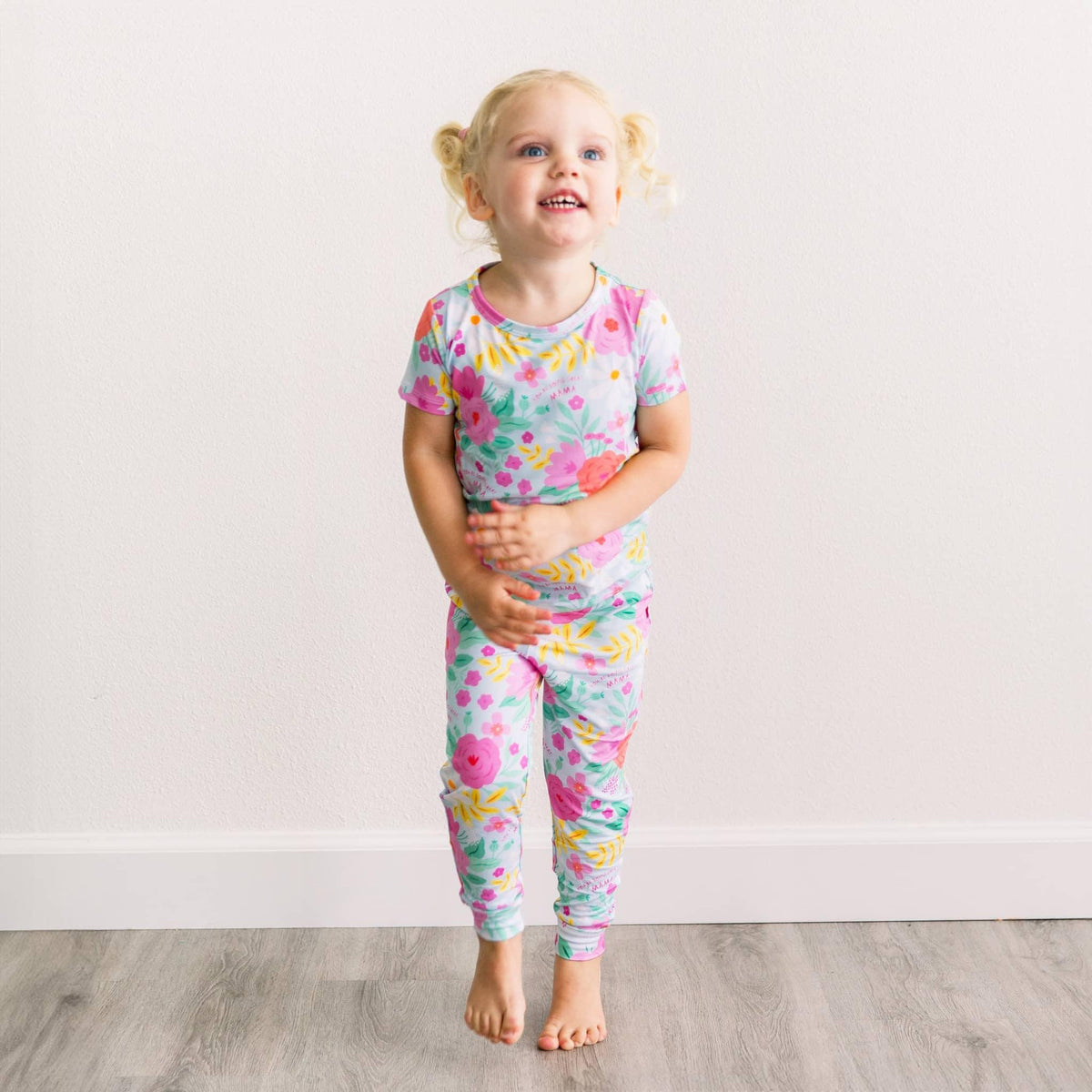 Raising Mama Flower Print Toddler Pajama Set - Cute & Comfy - The Palm Beach Baby