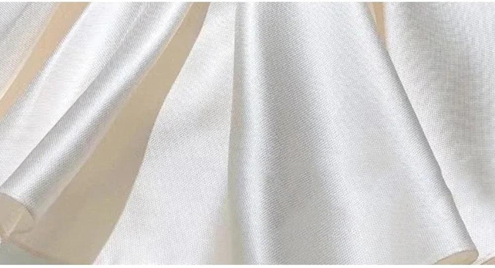 baby white formal dress with satin fabric for special occasions