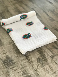 University of Florida Gators Muslin Swaddle Blanket – Soft Breathable Baby Blanket – Officially Licensed UF - The Palm Beach Baby