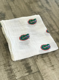University of Florida Gators Muslin Swaddle Blanket – Soft Breathable Baby Blanket – Officially Licensed UF - The Palm Beach Baby