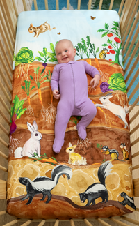 Garden Bed Burrow Bunny Crib Sheet
