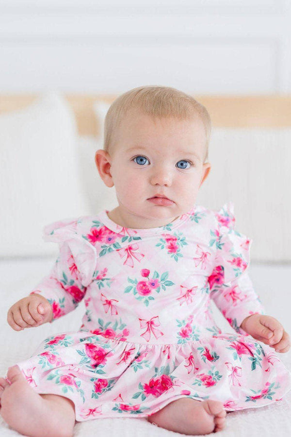 Gingham Bow Flutter Sleeve Bodysuit - The Palm Beach Baby