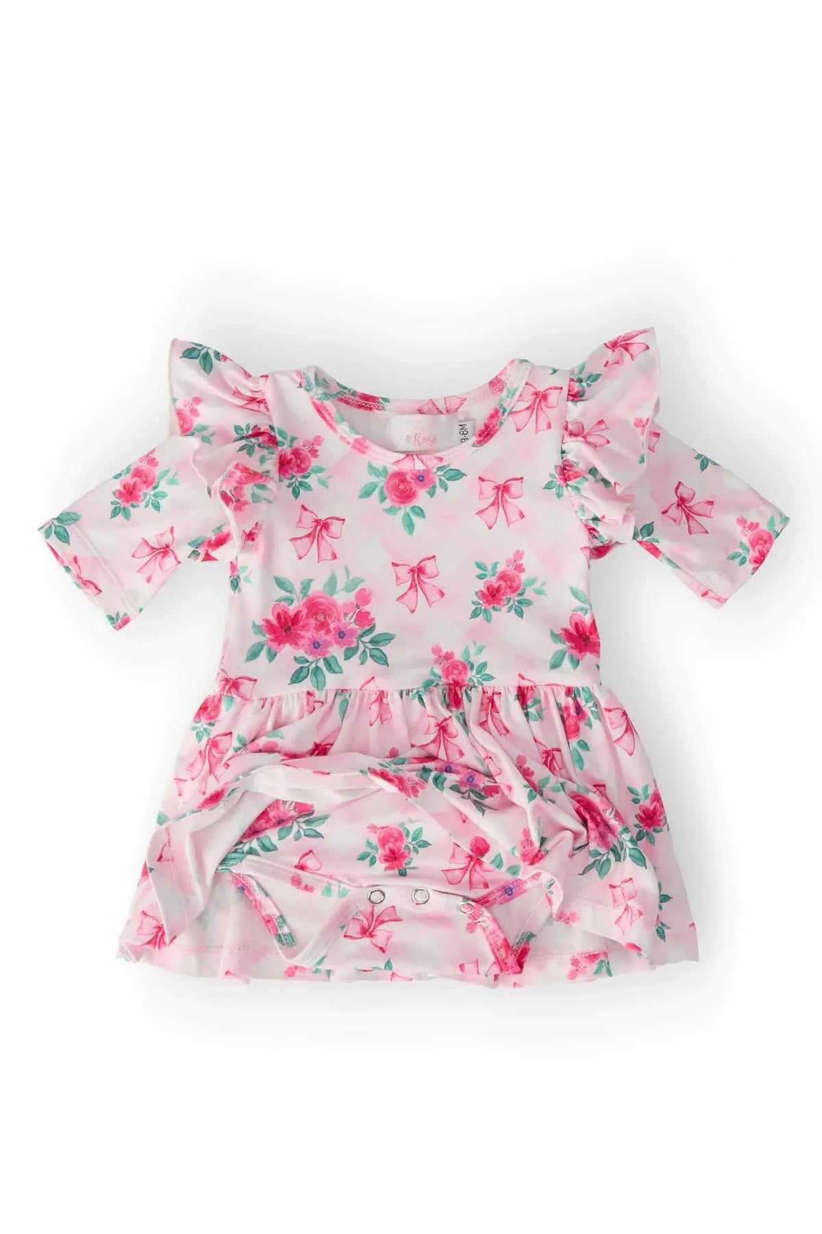 Gingham Bow Flutter Sleeve Bodysuit - The Palm Beach Baby