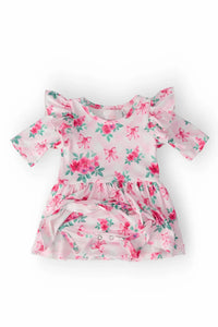 Gingham Bow Flutter Sleeve Bodysuit - The Palm Beach Baby