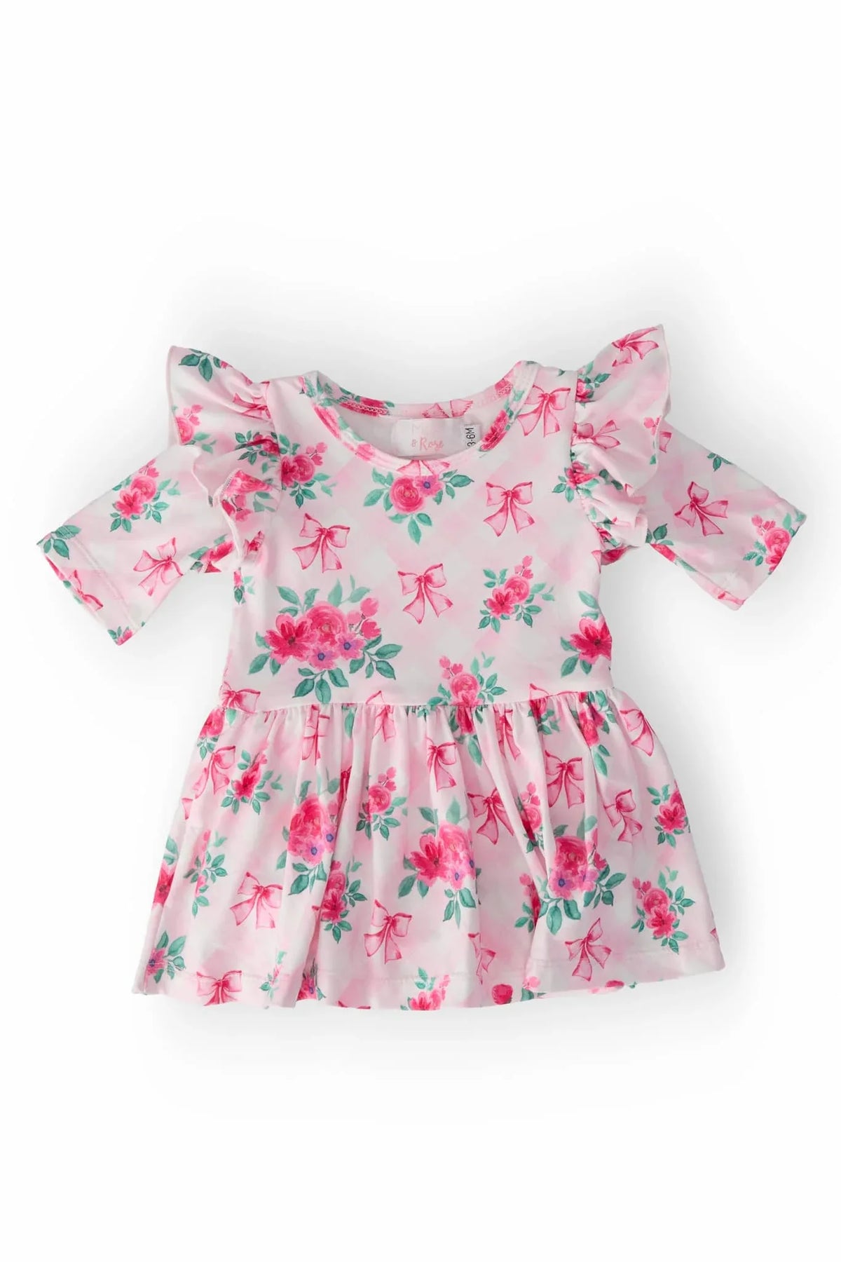 Gingham Bow Flutter Sleeve Bodysuit - The Palm Beach Baby