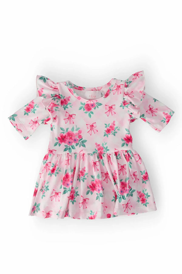 Gingham Bow Flutter Sleeve Bodysuit - The Palm Beach Baby