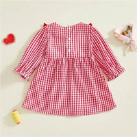Cara Ceour Girls Checked A-Line Dress - Red Gingham Valentine Style - The Palm Beach Baby