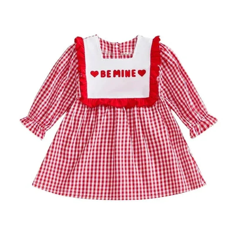 Cara Ceour Girls Checked A-Line Dress - Red Gingham Valentine Style - The Palm Beach Baby