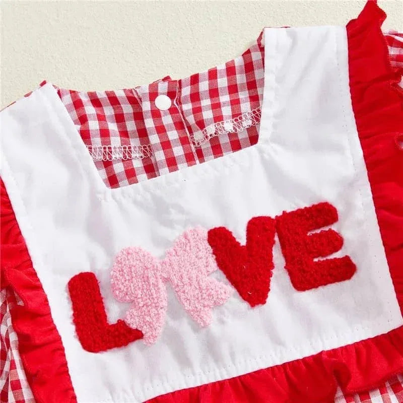 Cara Ceour Girls Checked A-Line Dress - Red Gingham Valentine Style - The Palm Beach Baby