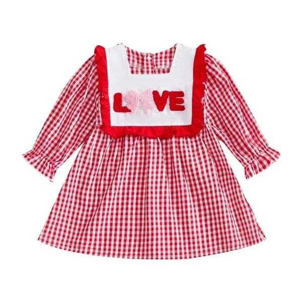 Cara Ceour Girls Checked A-Line Dress - Red Gingham Valentine Style - The Palm Beach Baby