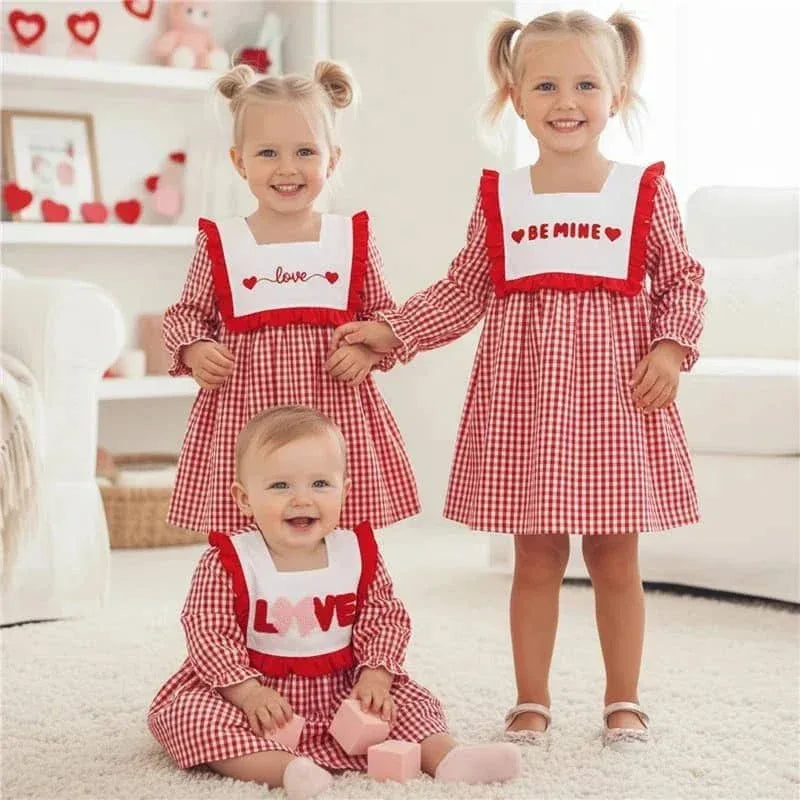 Girls Red Gingham A-Line Dress for Valentine's Day The Palm Beach Baby Girls Red Gingham A-Line Dress for Valentine's Day The Palm Beach Baby