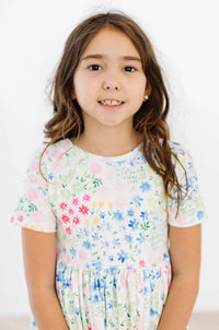 Sunshine Meadow Girls Floral Twirl Dress S/S Pocket - The Palm Beach Baby