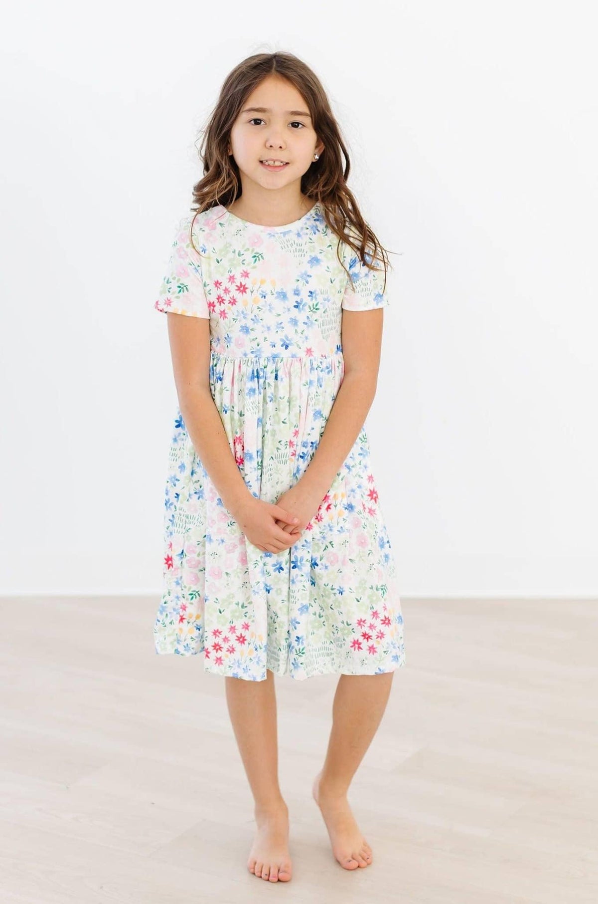 Sunshine Meadow Girls Floral Twirl Dress S/S Pocket - The Palm Beach Baby