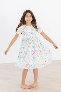 Sunshine Meadow Girls Floral Twirl Dress S/S Pocket - The Palm Beach Baby