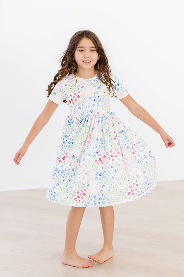 Sunshine Meadow Girls Floral Twirl Dress S/S Pocket - The Palm Beach Baby