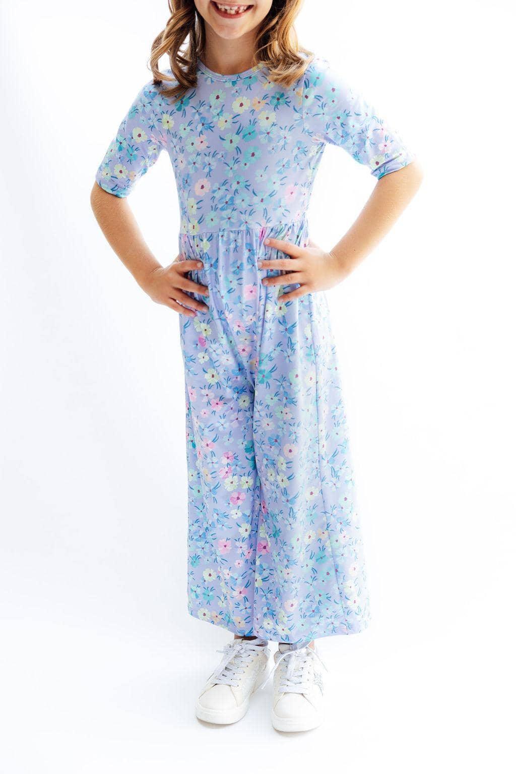 Petal Party Girls Floral Wide Leg Jumpsuit - The Palm Beach Baby