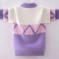 Girls Geometric Pullover Sweater Soft Warm Knit - The Palm Beach Baby