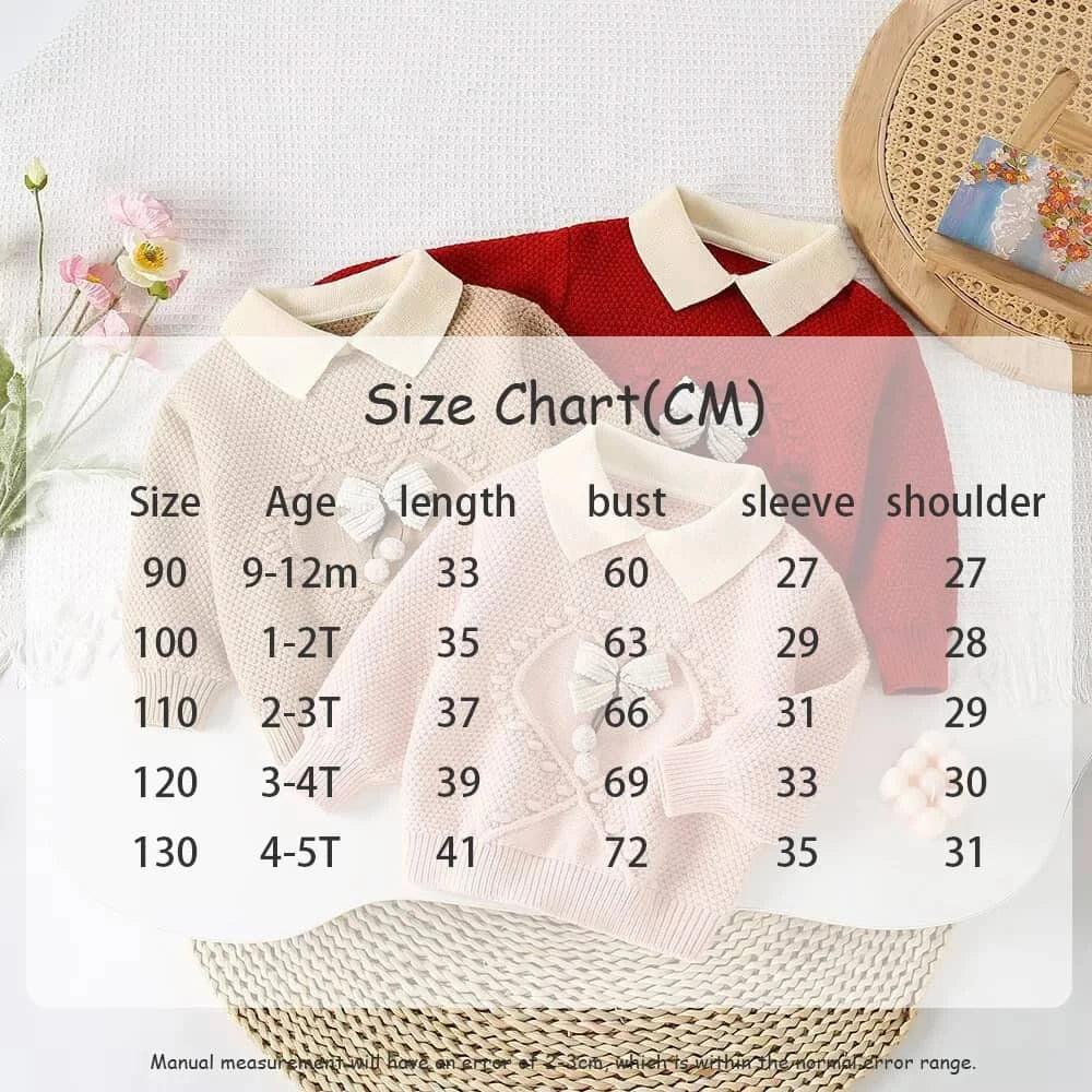Knitted skirt set for girls in soft pink and red colors with white collar, available for ages 9 months to 5 years